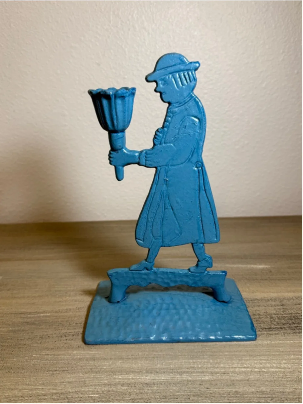 Vintage cast iron candle holder silhouette Cottagecore Colonial rustic